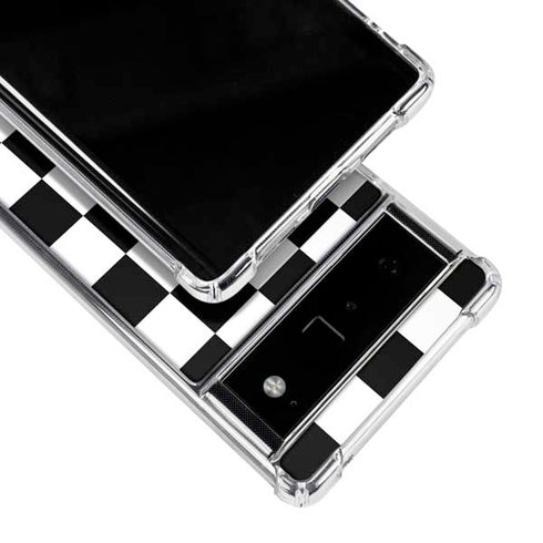 Black and White Checkered Google Pixel 6 Clear Case